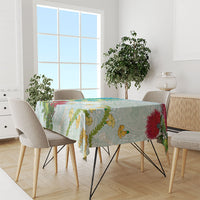 Japanese and Hawaiian Culture Fusion Tablecloth Irezumi with Turtles and Lei Kakau Pattern Fresh Vibe
