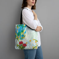 Japanese and Hawaiian Culture Fusion Tote Bag Irezumi with Turtles and Lei Kakau Pattern Fresh Vibe