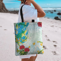 Japanese and Hawaiian Culture Fusion Tote Bag Irezumi with Turtles and Lei Kakau Pattern Fresh Vibe