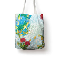 Japanese and Hawaiian Culture Fusion Tote Bag Irezumi with Turtles and Lei Kakau Pattern Fresh Vibe
