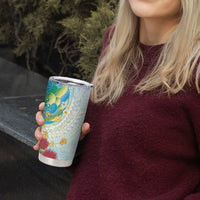 Japanese and Hawaiian Culture Fusion Tumbler Cup Irezumi with Turtles and Lei Kakau Pattern Fresh Vibe