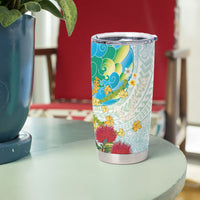 Japanese and Hawaiian Culture Fusion Tumbler Cup Irezumi with Turtles and Lei Kakau Pattern Fresh Vibe