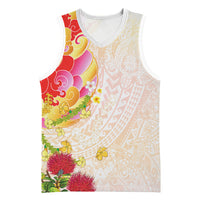 Japanese and Hawaiian Culture Fusion Basketball Jersey Irezumi with Turtles and Lei Kakau Pattern Sunset Vibe