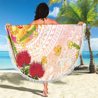 Japanese and Hawaiian Culture Fusion Beach Blanket Irezumi with Turtles and Lei Kakau Pattern Sunset Vibe