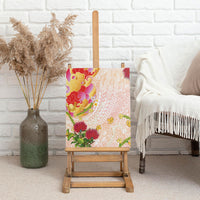 Japanese and Hawaiian Culture Fusion Canvas Wall Art Irezumi with Turtles and Lei Kakau Pattern Sunset Vibe