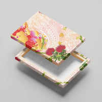 Japanese and Hawaiian Culture Fusion Canvas Wall Art Irezumi with Turtles and Lei Kakau Pattern Sunset Vibe