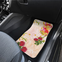 Japanese and Hawaiian Culture Fusion Car Mats Irezumi with Turtles and Lei Kakau Pattern Sunset Vibe