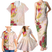 Japanese and Hawaiian Culture Fusion Family Matching Tank Maxi Dress and Hawaiian Shirt Irezumi with Turtles and Lei Kakau Pattern Sunset Vibe