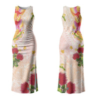 Japanese and Hawaiian Culture Fusion Family Matching Tank Maxi Dress and Hawaiian Shirt Irezumi with Turtles and Lei Kakau Pattern Sunset Vibe