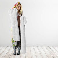 Japanese and Hawaiian Culture Fusion Hooded Blanket Irezumi with Turtles and Lei Kakau Pattern Sunset Vibe