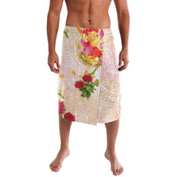 Japanese and Hawaiian Culture Fusion Lavalava Irezumi with Turtles and Lei Kakau Pattern Sunset Vibe