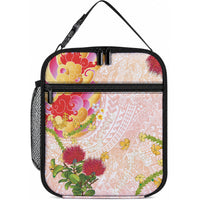 Japanese and Hawaiian Culture Fusion Lunch Bag Irezumi with Turtles and Lei Kakau Pattern Sunset Vibe