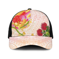 Japanese and Hawaiian Culture Fusion Mesh Trucker Cap Irezumi with Turtles and Lei Kakau Pattern Sunset Vibe