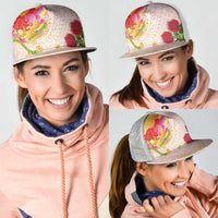 Japanese and Hawaiian Culture Fusion Mesh Trucker Cap Irezumi with Turtles and Lei Kakau Pattern Sunset Vibe