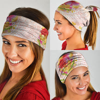 Japanese and Hawaiian Culture Fusion Neck Gaiter Irezumi with Turtles and Lei Kakau Pattern Sunset Vibe