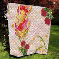 Japanese and Hawaiian Culture Fusion Quilt Irezumi with Turtles and Lei Kakau Pattern Sunset Vibe