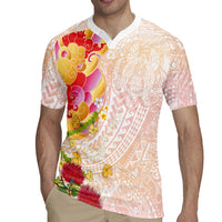Japanese and Hawaiian Culture Fusion Rugby Jersey Irezumi with Turtles and Lei Kakau Pattern Sunset Vibe