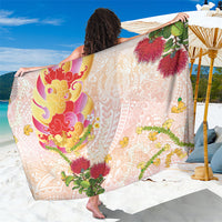 Japanese and Hawaiian Culture Fusion Sarong Irezumi with Turtles and Lei Kakau Pattern Sunset Vibe