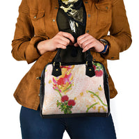 Japanese and Hawaiian Culture Fusion Shoulder Handbag Irezumi with Turtles and Lei Kakau Pattern Sunset Vibe