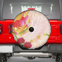 Japanese and Hawaiian Culture Fusion Spare Tire Cover Irezumi with Turtles and Lei Kakau Pattern Sunset Vibe
