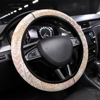 Japanese and Hawaiian Culture Fusion Steering Wheel Cover Irezumi with Turtles and Lei Kakau Pattern Sunset Vibe