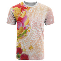 Japanese and Hawaiian Culture Fusion T Shirt Irezumi with Turtles and Lei Kakau Pattern Sunset Vibe