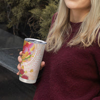 Japanese and Hawaiian Culture Fusion Tumbler Cup Irezumi with Turtles and Lei Kakau Pattern Sunset Vibe
