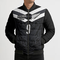 Aotearoa Rugby Custom Bomber Puffer Jacket Maori Tribal Motifs Stripes-Sporty Style