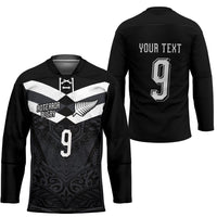 Aotearoa Rugby Custom Hockey Jersey Maori Tribal Motifs Stripes-Sporty Style