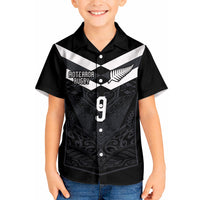 Aotearoa Rugby Custom Kid Hawaiian Shirt Maori Tribal Motifs Stripes-Sporty Style