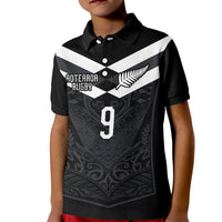 Aotearoa Rugby Custom Kid Polo Shirt Maori Tribal Motifs Stripes-Sporty Style