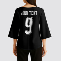 Aotearoa Rugby Custom Kimono Sleeve Blouse Maori Tribal Motifs Stripes-Sporty Style