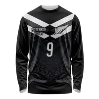 Aotearoa Rugby Custom Long Sleeve Shirt Maori Tribal Motifs Stripes-Sporty Style