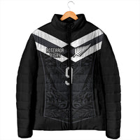 Aotearoa Rugby Custom Padded Jacket Maori Tribal Motifs Stripes-Sporty Style
