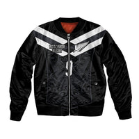Aotearoa Rugby Custom Sleeve Zip Bomber Jacket Maori Tribal Motifs Stripes-Sporty Style