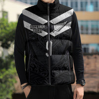 Aotearoa Rugby Custom Sleeveless Puffer Jacket Maori Tribal Motifs Stripes-Sporty Style