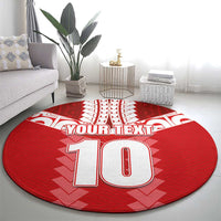 Custom Tahiti Football Polynesian Pattern Round Carpet