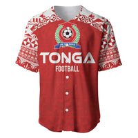 Custom Tonga Football Ngatu Tribal Tattoo Baseball Jersey LT03 Red - Polynesian Pride