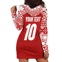 Custom Tonga Football Ngatu Tribal Tattoo Hoodie Dress