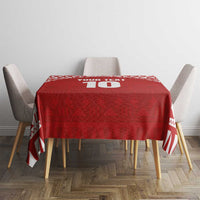 Custom Tonga Football Ngatu Tribal Tattoo Tablecloth
