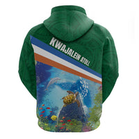 Marshall Islands Kwajalein Atoll Zip Hoodie Polynesian Pattern and Undersea Animals