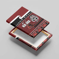 New Zealand Culture Canvas Wall Art Kia Ora Aotearoa Moko Tattoo Mask with Waka and Maori Art Pattern