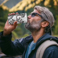 New Zealand Gecko Maori Art Tattoo 4 in 1 Can Cooler Tumbler White Color