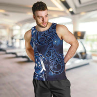 New Zealand Gecko Maori Art Tattoo Men Tank Top Matariki Mode LT03 Blue - Polynesian Pride