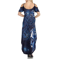 New Zealand Gecko Maori Art Tattoo Summer Maxi Dress Matariki Mode