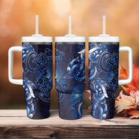 New Zealand Gecko Maori Art Tattoo Tumbler With Handle Matariki Mode LT03 - Polynesian Pride