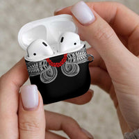 Samoan Traditional Art Tattoos AirPods Case Tatau Tribal Motifs with Ula Fala Black - Polynesian Pride