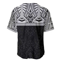 Samoan Traditional Art Tattoos Baseball Jersey Tatau Tribal Motifs with Ula Fala Black - Polynesian Pride