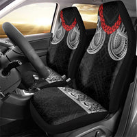 Samoan Traditional Art Tattoos Car Seat Cover Tatau Tribal Motifs with Ula Fala Black - Polynesian Pride