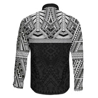 Samoan Traditional Art Tattoos Family Matching Off Shoulder Maxi Dress and Hawaiian Shirt Tatau Tribal Motifs with Ula Fala Black LT03 - Polynesian Pride